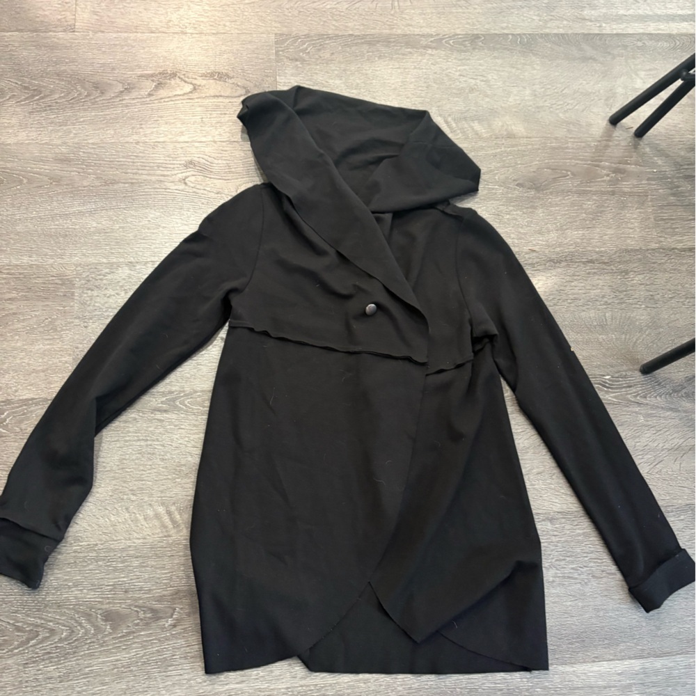 Kensie Black Open-Front Draped Cardigan ladies xs - Picture 4 of 8